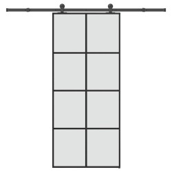 Porte coulissante avec kit de quincaillerie 90x205 cm Verre ESG 