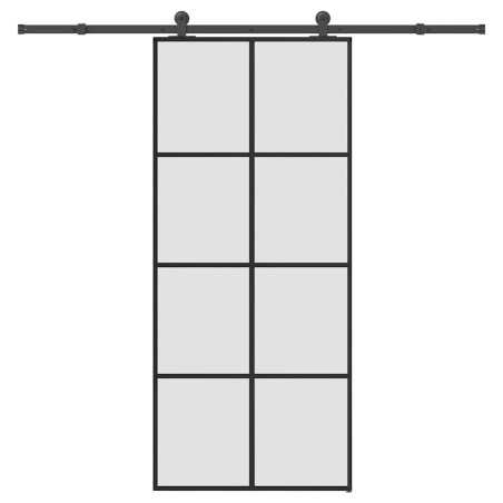 Porte coulissante avec kit de quincaillerie 90x205 cm Verre ESG 