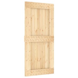 Porte coulissante et kit de quincaillerie 95x210 cm pin massif 