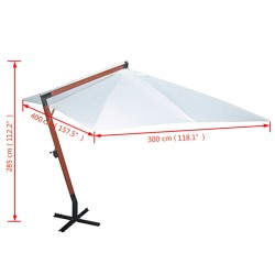 Parasol 300 x 400 cm Blanc 