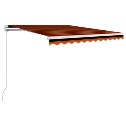 Auvent manuel rétractable 350x250 cm Orange et marron 