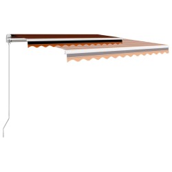 Auvent manuel rétractable 350x250 cm Orange et marron 