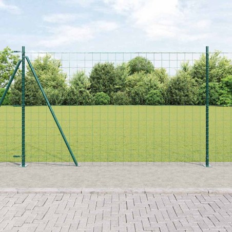 Clôture Euro avec 13 poteaux flanqués 1,2x25 m en acier galvanisé. 