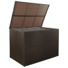 Boîte de stockage de jardin marron 150x100x100cm Résine tressée 