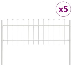 Clôture de jardin Blanc 5.1 x 1 m Acier enduit de poudre 