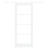 Porte coulissante avec quincaillerie blanche 86x211 cm en bois massif pin 