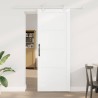 Porte coulissante avec kit blanc 83x211 cm en bois massif de pin 