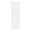 Porte coulissante avec kit blanc 83x211 cm en bois massif de pin 