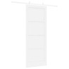 Porte coulissante avec kit blanc 83x211 cm en bois massif de pin 