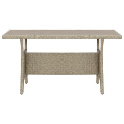 Table de jardin Gris 120x70x66 cm Résine tressée 