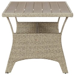 Table de jardin Gris 120x70x66 cm Résine tressée 