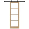 Porte coulissante avec kit de quincaillerie 'ORKDAL'en bois massif & verre 