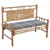 Banc de jardin avec coussin 120 cm Bambou 