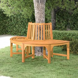 Banc demi-circulaire tour d'arbre Ø160cm bois massif eucalyptus 