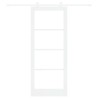 Porte coulissante avec kit de quincaillerie 'ORKDAL'Bois massif blanc et verre 