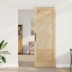 Porte Coulissante avec Quincaillerie 83x232 cm en Pin Massif 