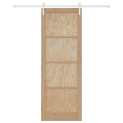 Porte Coulissante avec Quincaillerie 83x232 cm en Pin Massif 