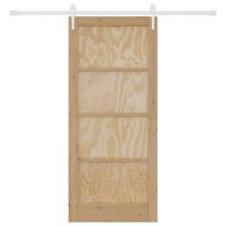 Porte Coulissante avec Quincaillerie 86x198,5 cm en Bois Massif de Pin 