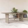 Table de jardin dessus en verre gris clair 190x80x74 cm 