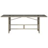 Table de jardin dessus en verre gris clair 190x80x74 cm 
