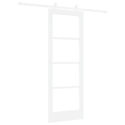 Porte Coulissante avec Quincaillerie 'ORKDAL'Blanche en Bois Massif et Verre 
