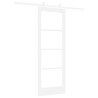 Porte Coulissante avec Quincaillerie 'ORKDAL'Blanche en Bois Massif et Verre 