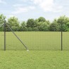 Clôture en fil métallique soudé avec 13 piquets d'ancrage Gris 1.4x25 m Acier 