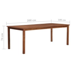 Table de jardin 200x100x74 cm Bois d'acacia massif 