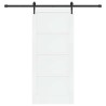 Porte Coulissante avec Ensemble de Matériel Blanc 86x198,5 cm Bois Massif de Pin 