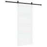 Porte Coulissante avec Ensemble de Matériel Blanc 86x198,5 cm Bois Massif de Pin 