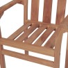 Chaises de jardin lot de 2 et coussins crème Bois teck massif 