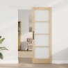 Porte coulissante avec matériel 'ORKDAL'en bois massif et verre 