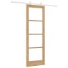 Porte coulissante avec matériel 'ORKDAL'en bois massif et verre 