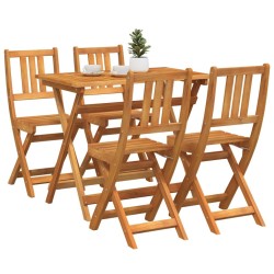 Ensemble Bistro de Jardin Pliable 4 Pièces en Bois Massif d'Acacia vidaXL 