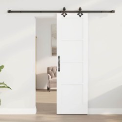 Porte coulissante avec quincaillerie 'ORKDAL'en pin massif blanc 