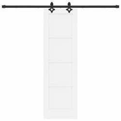 Porte coulissante avec quincaillerie 'ORKDAL'en pin massif blanc 