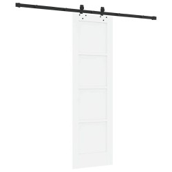 Porte coulissante avec quincaillerie 'ORKDAL'en pin massif blanc 