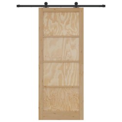 Porte coulissante avec kit de quincaillerie 93x232 cm Bois massif de pin 
