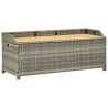Banc de rangement de jardin 120 cm Résine tressée Gris 