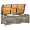 Banc de rangement de jardin 120 cm Résine tressée Gris 