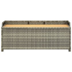 Banc de rangement de jardin 120 cm Résine tressée Gris 