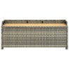 Banc de rangement de jardin 120 cm Résine tressée Gris 