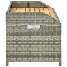 Banc de rangement de jardin 120 cm Résine tressée Gris 