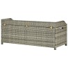 Banc de rangement de jardin 120 cm Résine tressée Gris 