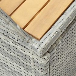 Banc de rangement de jardin 120 cm Résine tressée Gris 