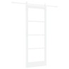 Porte Coulissante avec ensemble de quincaillerie 'ORKDAL'Bois Massif et Verre Blanc 