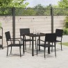 Ensemble de jardin 5 pièces en rotin noir 