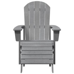 Chaise Adirondack avec repose-pieds Gris clair HDPE 