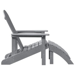 Chaise Adirondack avec repose-pieds Gris clair HDPE 