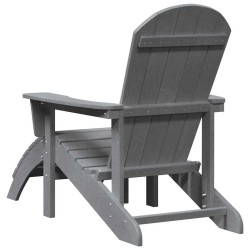 Chaise Adirondack avec repose-pieds Gris clair HDPE 
